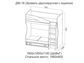 ДМ-16 Кровать двухъярусная с ящиком в Осе - osa.magazin-mebel74.ru | фото