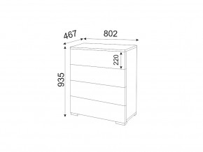 М05 (ручка брусок) Комод (4 ящика) в Осе - osa.magazin-mebel74.ru | фото