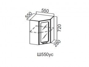 Ш550ус/720 Шкаф навесной 550/720 (угловой со стеклом) в Осе - osa.magazin-mebel74.ru | фото